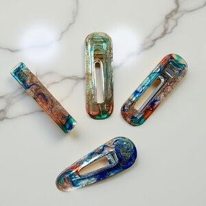 Colorful Resin Hair Clips Set/4